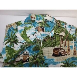 Island Candy Womens Shirt Sleeve Button Up Hawaiian Shirt Large‎